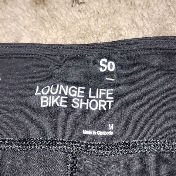 NWOT Lounge Life Bike Shorts Black with a white stripe on the sude color Size M - Picture 2 of 3